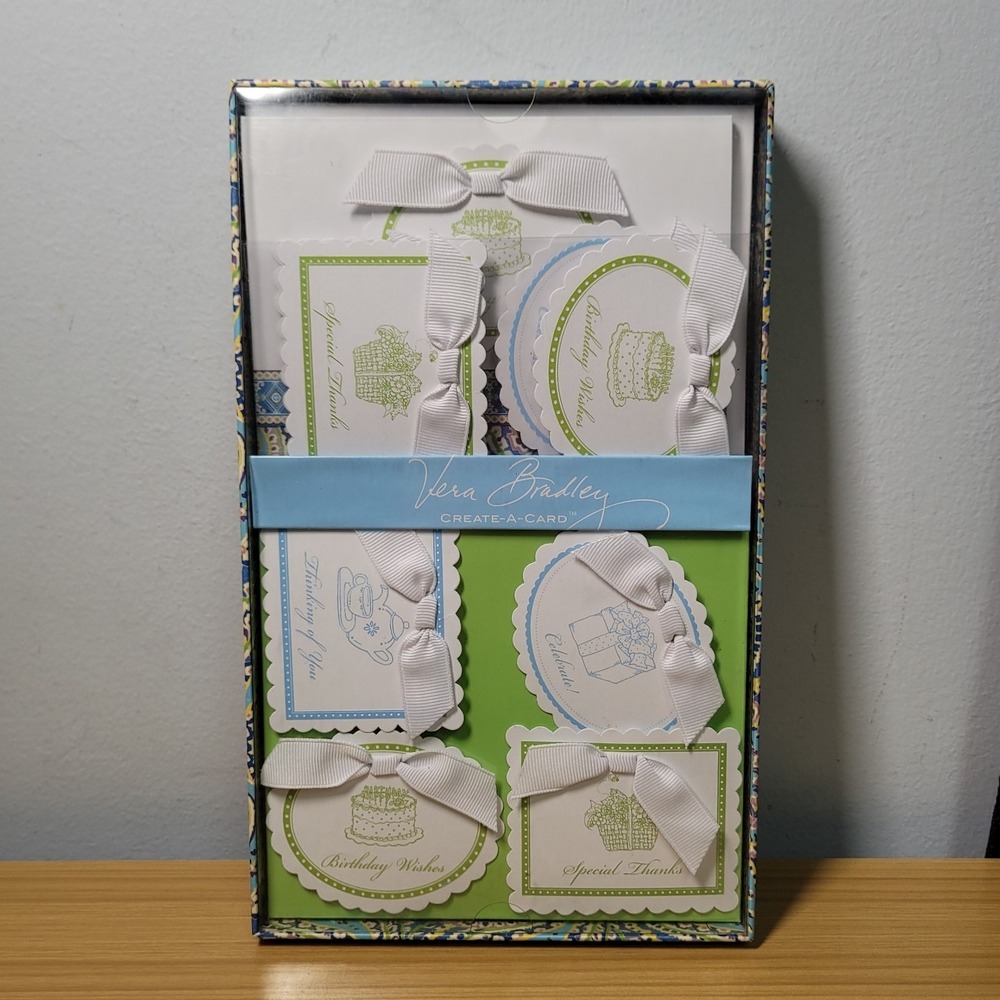 Vera Bradley Create-A-Card Birthday Wishes Greeting Cards Stationary Set